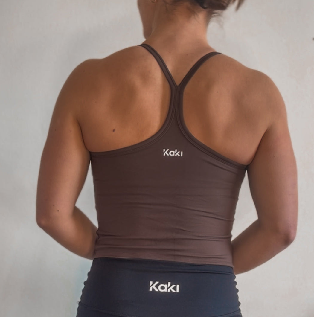Y-Back Tank - Choc Brown