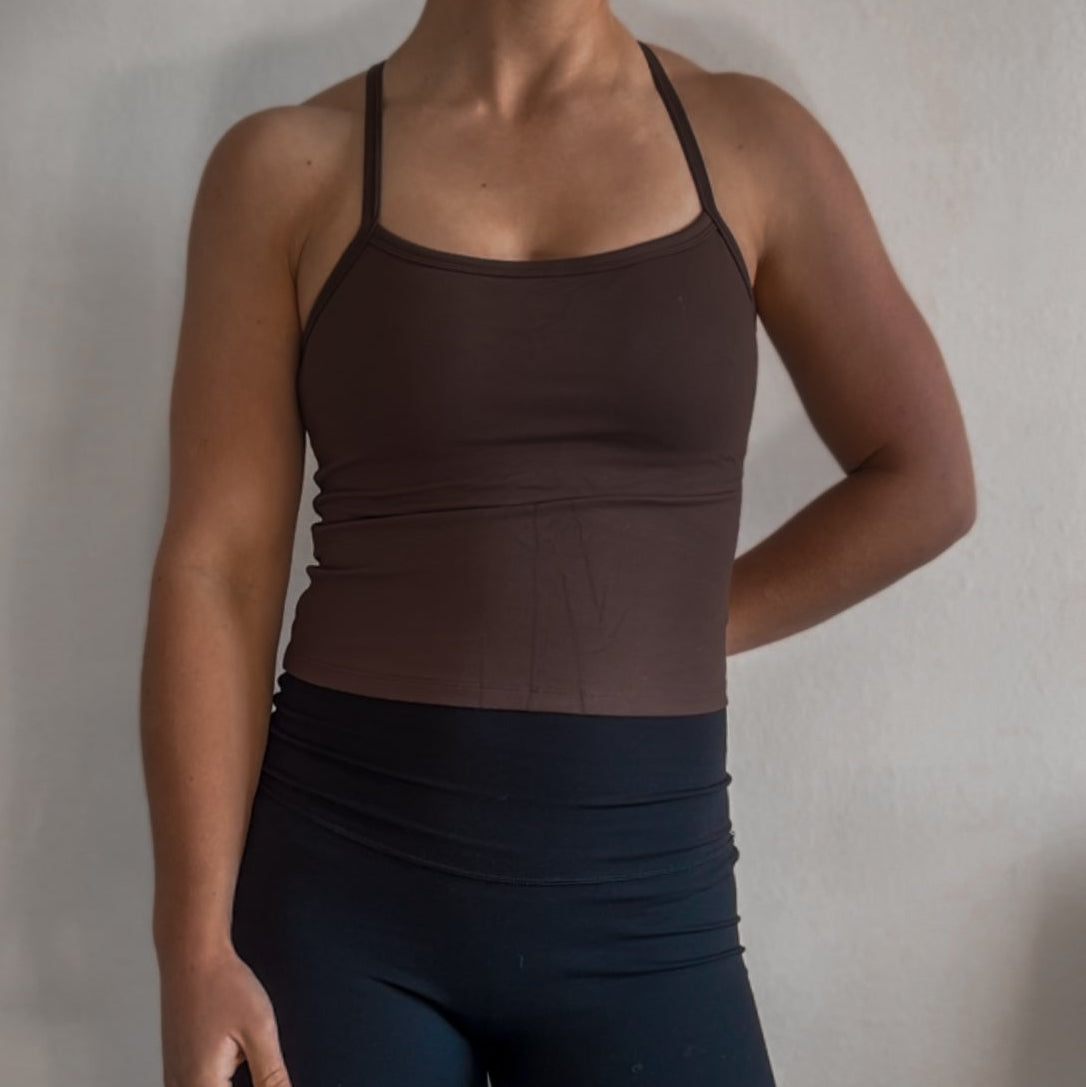 Y-Back Tank - Choc Brown