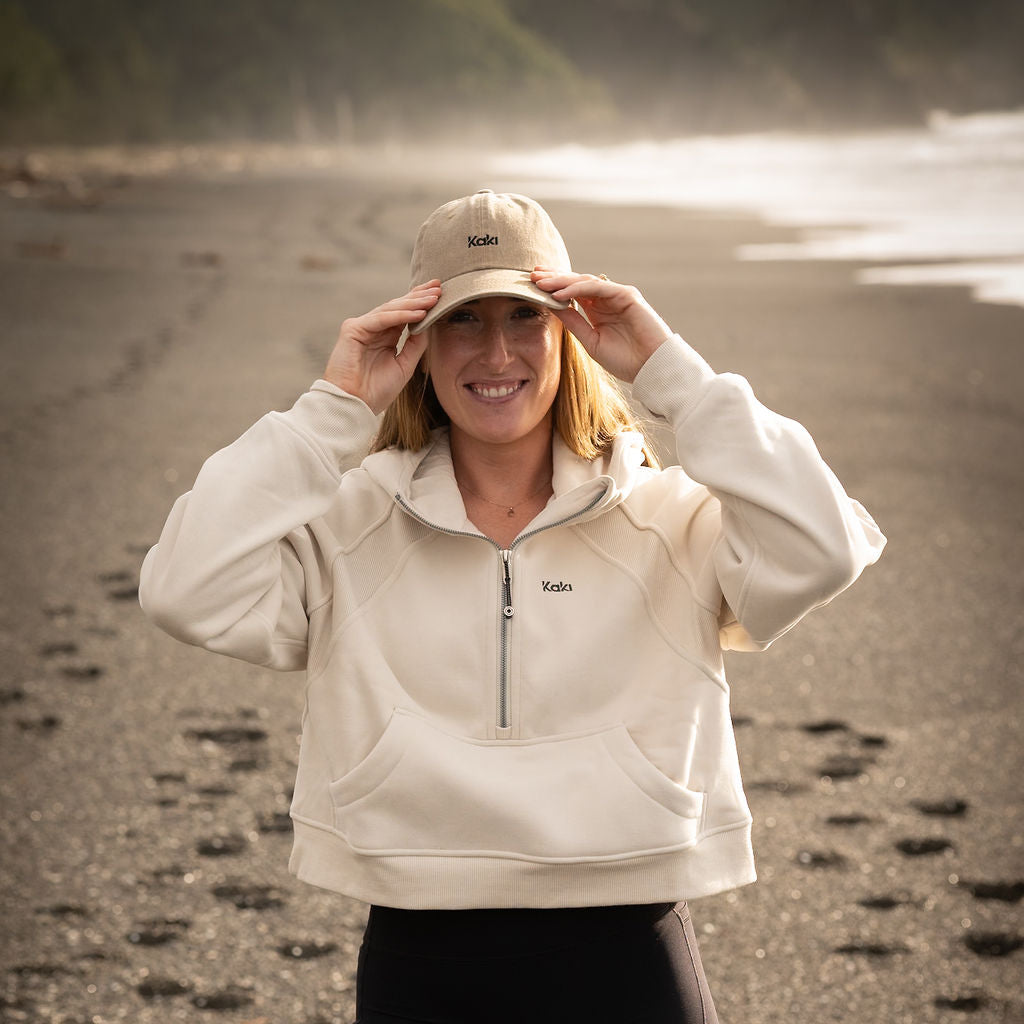Kaki Quarter Zip - Cream