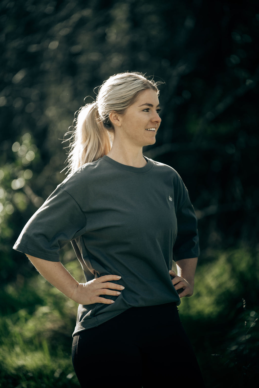 Mini Kaki Logo Tee - Charcoal