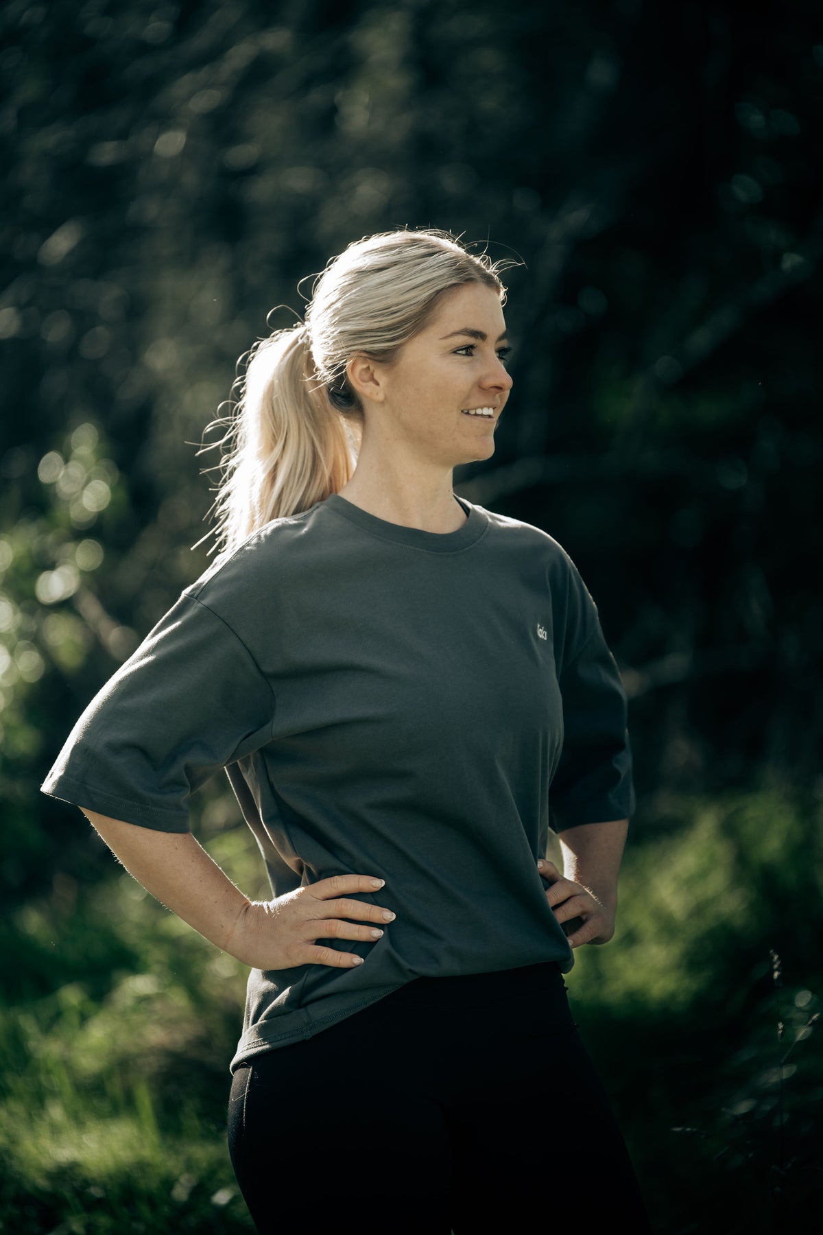 Mini Kaki Logo Tee - Charcoal