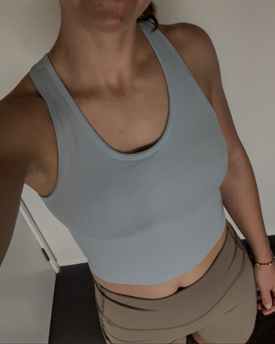 Ribbed Crop Tank - Blue