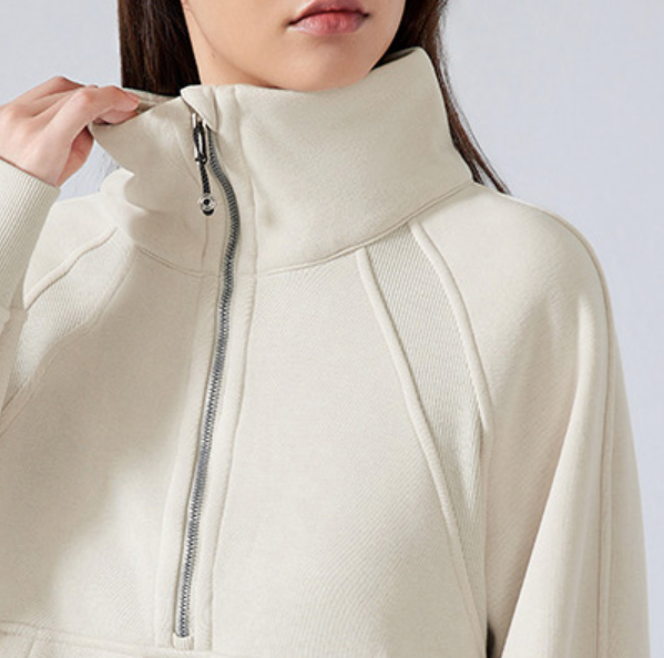 Kaki Quarter Zip - Cream
